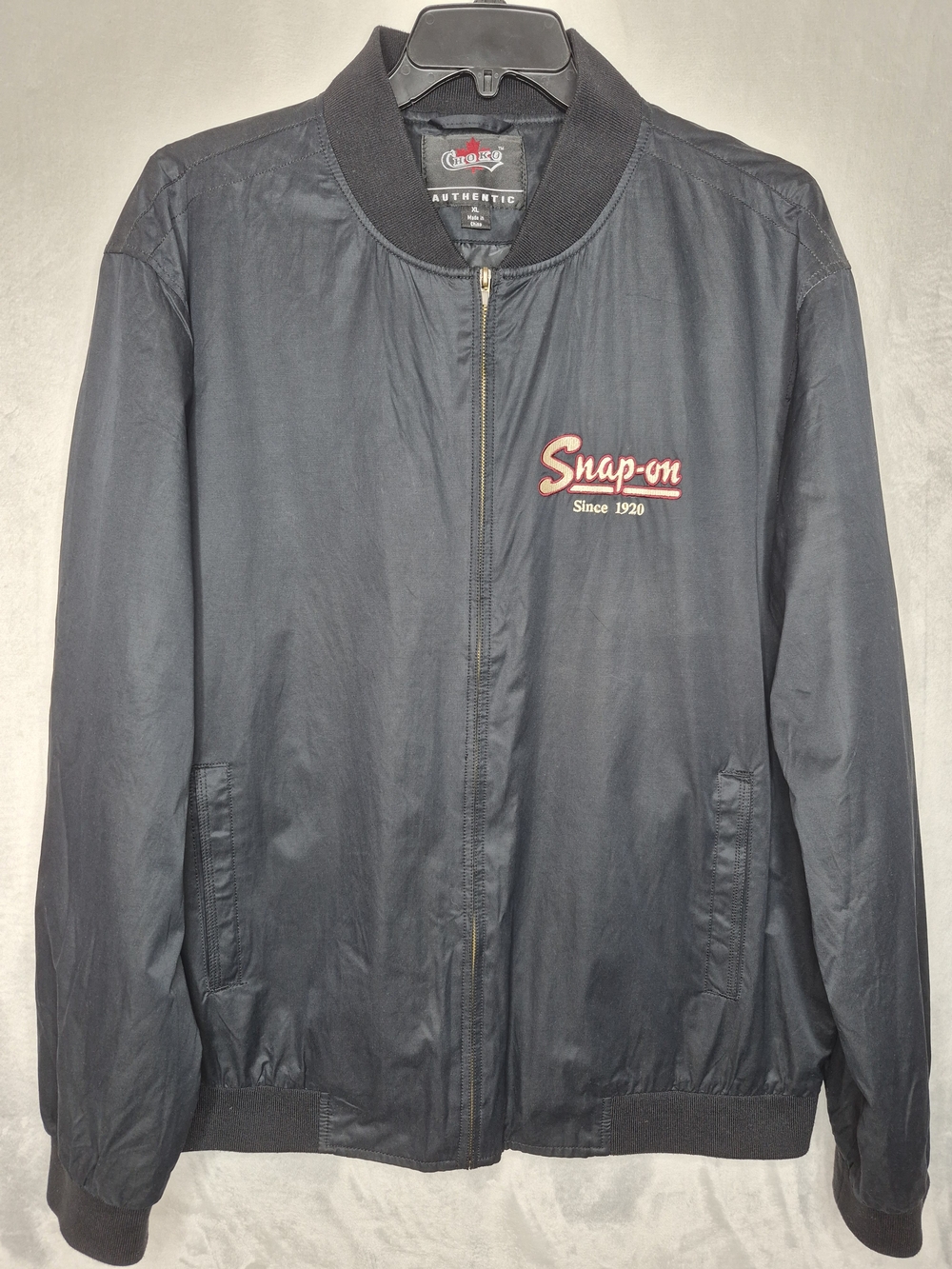 Vintage Snap-on Tools Black Embroidered Bomber Jacket Mens XL